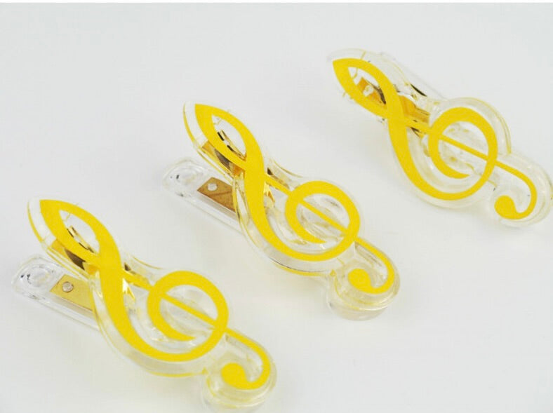 Single Yellow G-Clef Clip - 7cm