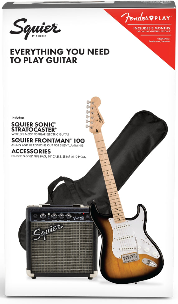 Fender Squier Sonic Series Stratocaster Electric Guitar Pack - 2 Tone Sunburst