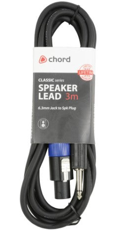 Chord Speaker Lead 12m - Speaker Plug - 6.3mm Jack