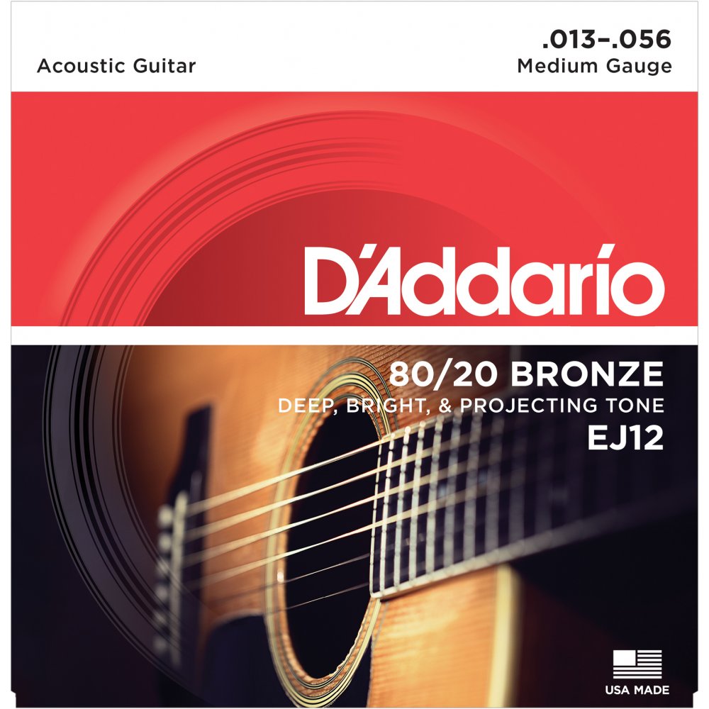 D'Addario 80/20 Bronze 13-56 Acoustic Guitar Strings - EJ12