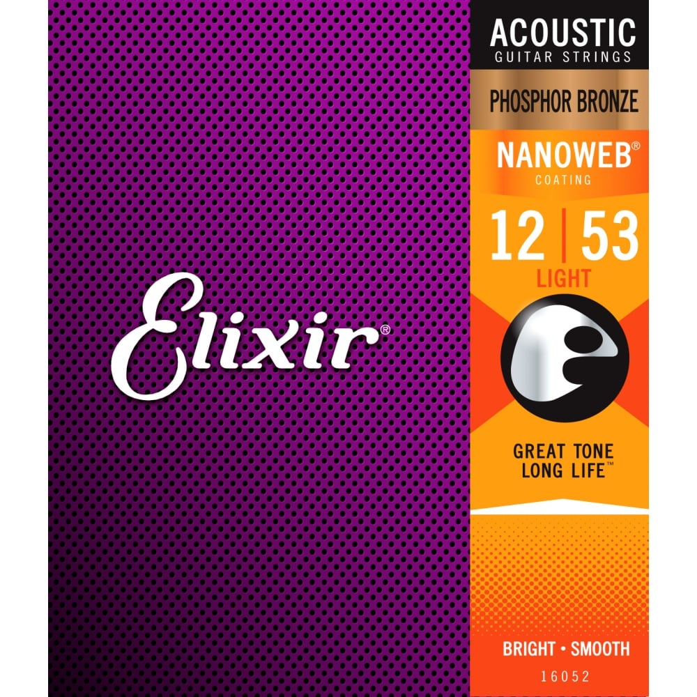 Elixir Nanoweb Phosphor Bronze 12-53 Acoustic Guitar String - 16052