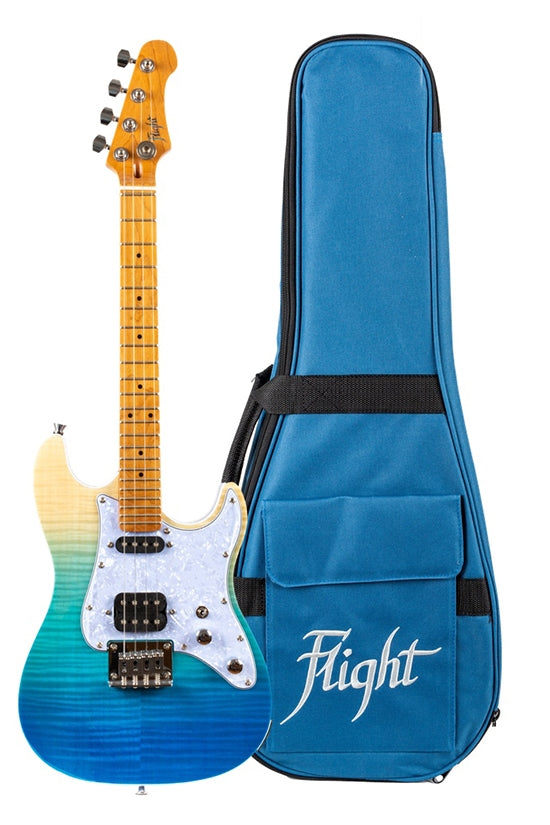 Flight Pathfinder Electric Tenor Ukulele - Transparent Blue