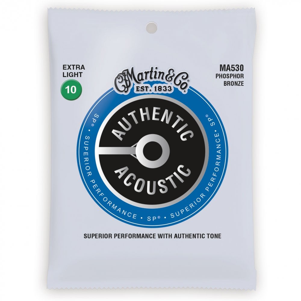 Martin Phosphor Bronze 10-47 Acoustic Guitar Strings - MA530