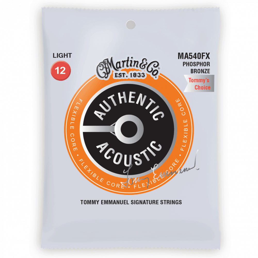 Martin Flexi Core Phosphor Bronze 12-54 Tommy Emmanuel Signature Acoustic Guitar Strings - MA540FX