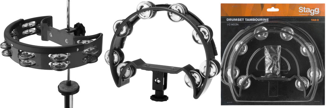 Stagg 1/2 Moon Drum Tambourine - Black