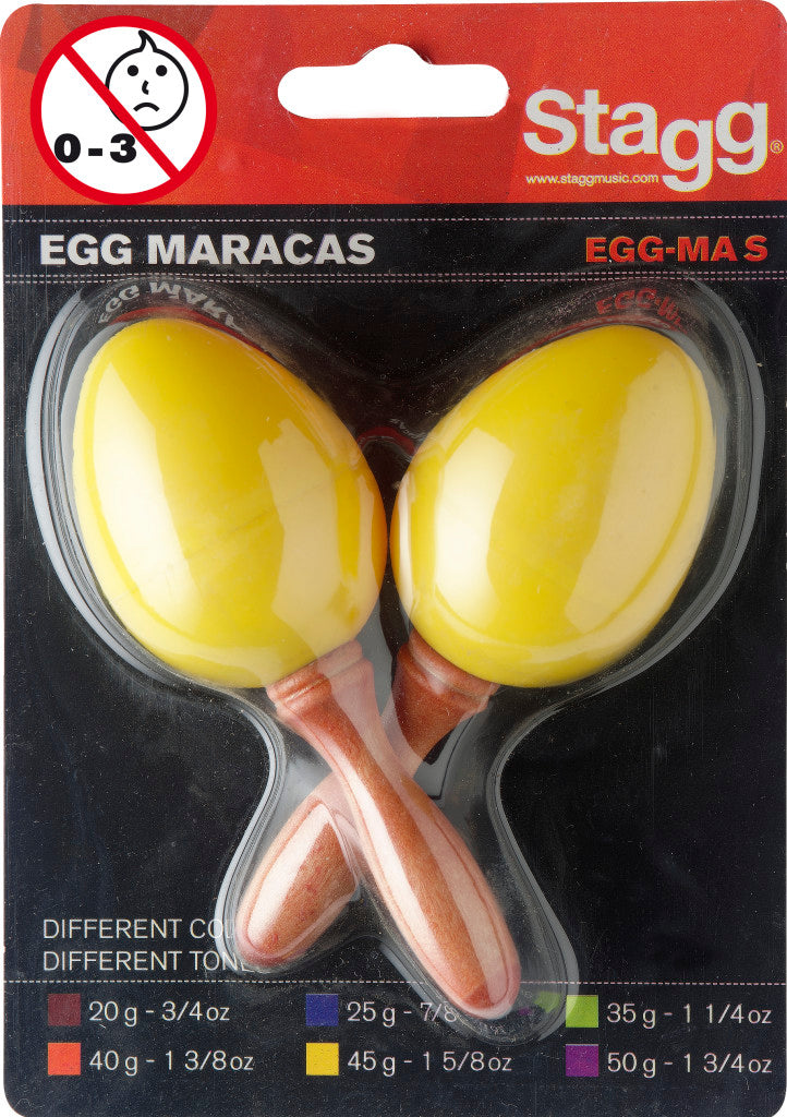 Stagg Plastic Egg Maracas - Yellow